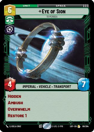 Eye of Sion - To Peridea (088/264) [Legends of the Force] Star Wars: Unlimited Single Disney