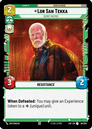 Lor San Tekka - Secret Keeper (095/264) [Legends of the Force] Star Wars: Unlimited Single Disney