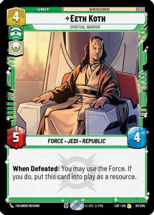Eeth Koth - Spiritual Warrior (097/264) [Legends of the Force] Star Wars: Unlimited Single Disney