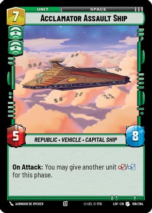 Acclamator Assault Ship (106/264) [Legends of the Force] Star Wars: Unlimited Single Disney