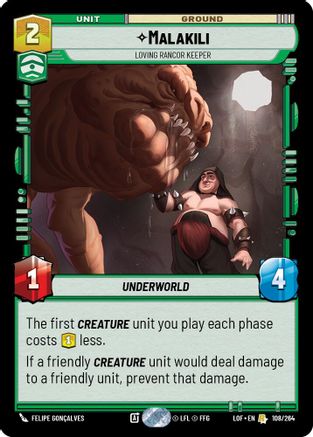 Malakili - Loving Rancor Keeper (108/264) [Legends of the Force] Star Wars: Unlimited Single Disney