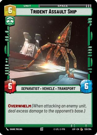Trident Assault Ship (120/264) [Legends of the Force] Star Wars: Unlimited Single Disney