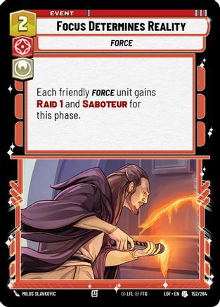 Focus Determines Reality (152/264) [Legends of the Force] Star Wars: Unlimited Single Disney