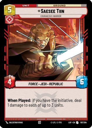 Saesee Tiin - Courageous Warrior (167/264) [Legends of the Force] Star Wars: Unlimited Single Disney