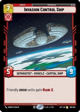 Invasion Control Ship (169/264) [Legends of the Force] Star Wars: Unlimited Single Disney