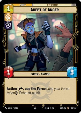 Adept of Anger (178/264) [Legends of the Force] Star Wars: Unlimited Single Disney