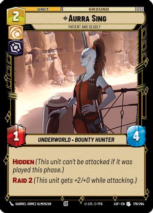 Aurra Sing - Patient and Deadly (179/264) [Legends of the Force] Star Wars: Unlimited Single Disney
