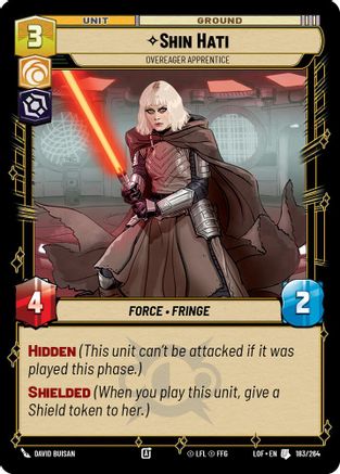 Shin Hati - Overeager Apprentice (183/264) [Legends of the Force] Star Wars: Unlimited Single Disney