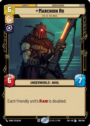 Marchion Ro - Eye of the Nihil (186/264) [Legends of the Force] Star Wars: Unlimited Single Disney