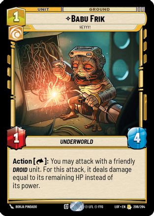 Babu Frik - Heyyy! (206/264) [Legends of the Force] Star Wars: Unlimited Single Disney