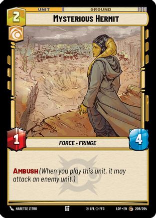 Mysterious Hermit (208/264) [Legends of the Force] Star Wars: Unlimited Single Disney