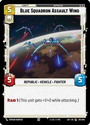 Blue Squadron Assault Wing (251/264) [Legends of the Force] Star Wars: Unlimited Single Disney