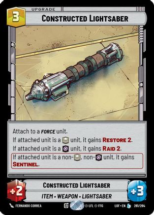 Constructed Lightsaber (261/264) [Legends of the Force] Star Wars: Unlimited Single Disney