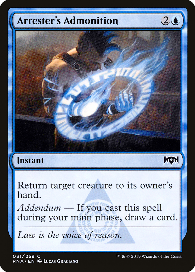Arrester's Admonition (RNA-031) [Ravnica Allegiance] MTG Single Wizards of the Coast