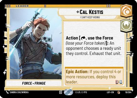 Cal Kestis - I Can't Keep Hiding (015/264) [Legends of the Force] Star Wars: Unlimited Single Disney
