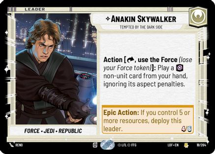 Anakin Skywalker - Tempted by the Dark Side (018/264) [Legends of the Force] Star Wars: Unlimited Single Disney