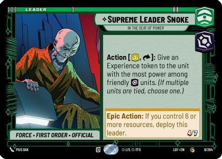 Supreme Leader Snoke - In the Seat of Power (006/264) [Legends of the Force] Star Wars: Unlimited Single Disney