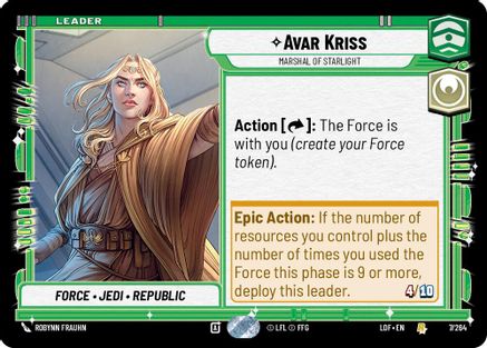 Avar Kriss - Marshal of Starlight (007/264) [Legends of the Force] Star Wars: Unlimited Single Disney