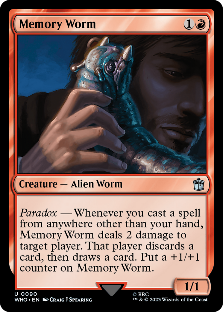 Memory Worm (WHO-090) [Doctor Who] Foil MTG Single Wizards of the Coast