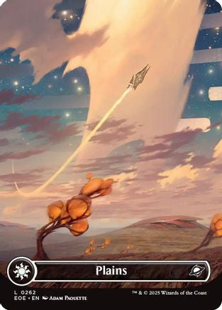 Plains (0262) (Borderless) (EOE-262) [Edge of Eternities] Foil MTG Single Wizards of the Coast