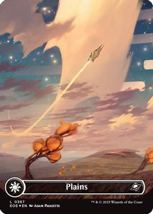 Plains (0367) (Borderless) (Galaxy Foil) (EOE-367) [Edge of Eternities] Foil MTG Single Wizards of the Coast