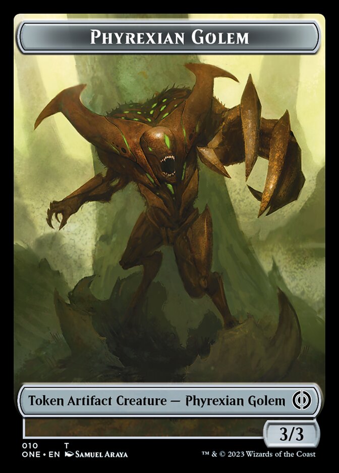 Phyrexian Mite (011) // Phyrexian Golem Double-Sided Token [Tokens] Phyrexia: All Will Be One Tokens MTG Single Magic: The Gathering