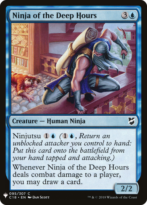 Ninja of the Deep Hours (LIST-C18-95) [Mystery Booster] The List MTG Single Wizards of the Coast