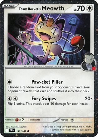 Team Rocket's Meowth (Cosmos Holo) (149) Holofoil [Misc: Cards & Products] Pokemon Single Pokémon