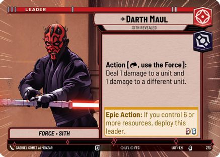 Darth Maul - Sith Revealed (Hyperspace) (273) [Legends of the Force] Star Wars: Unlimited Single Disney