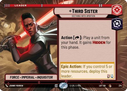 Third Sister - Seething With Ambition (Hyperspace) (274) [Legends of the Force] Star Wars: Unlimited Single Disney