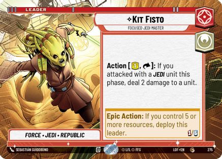 Kit Fisto - Focused Jedi Master (Hyperspace) (275) [Legends of the Force] Star Wars: Unlimited Single Disney