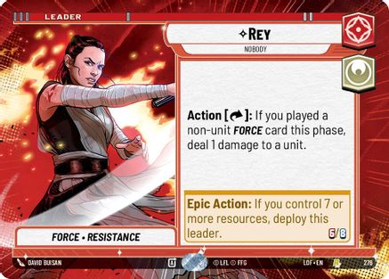 Rey - Nobody (Hyperspace) (276) [Legends of the Force] Star Wars: Unlimited Single Disney