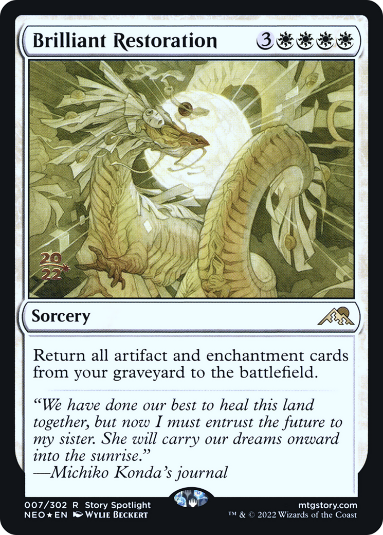 Brilliant Restoration (PRE-007) [Kamigawa: Neon Dynasty Promos] Foil MTG Single Wizards of the Coast