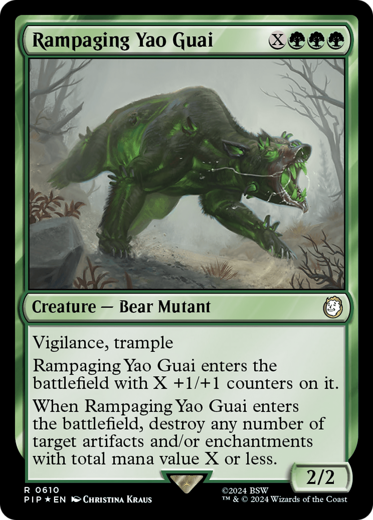 Rampaging Yao Guai (Surge Foil) (PIP-610) [Fallout] Foil MTG Single Wizards of the Coast