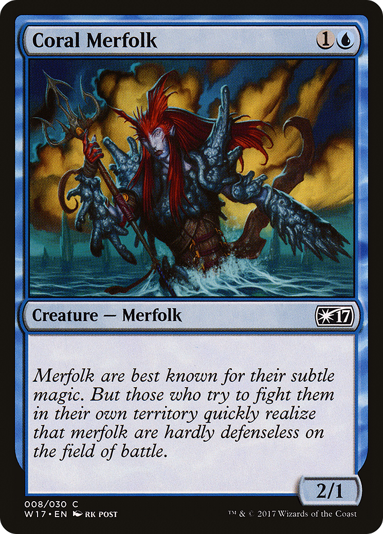 Coral Merfolk (W17-008) [Misc] Welcome Deck 2017 MTG Single Wizards of the Coast