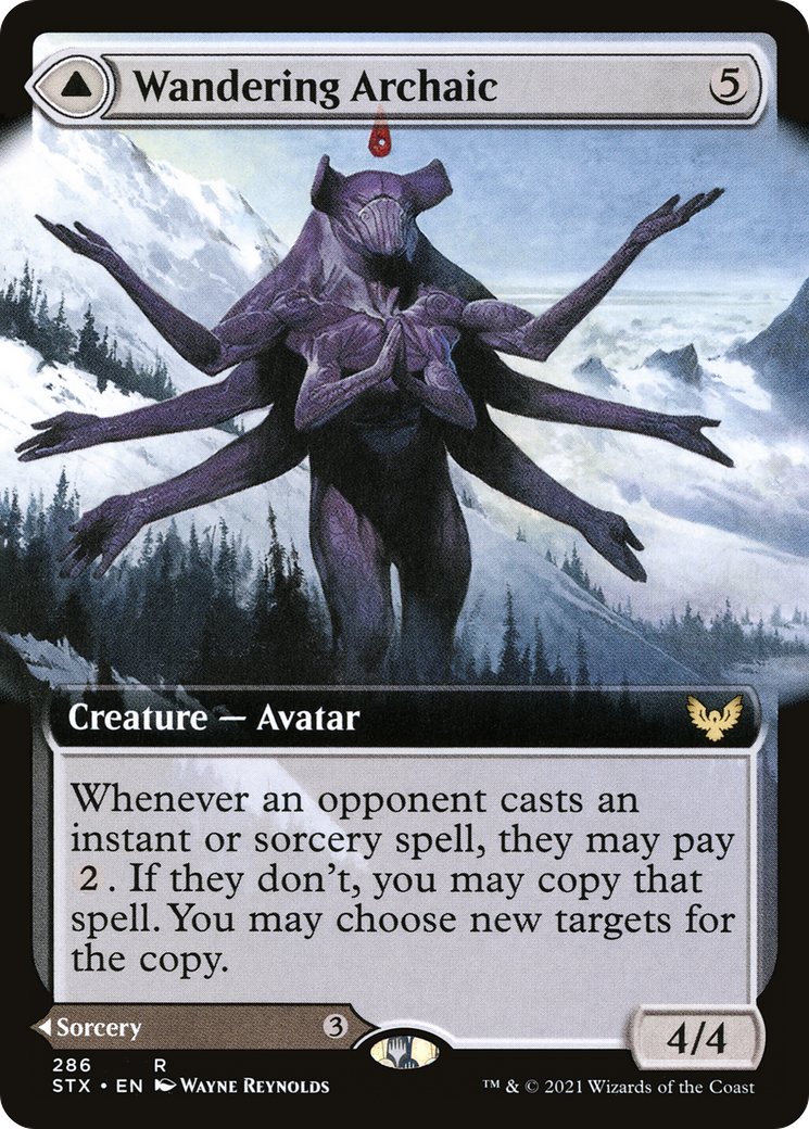 Wandering Archaic (STX-286) [Strixhaven: School of Mages] (Extended Art) Foil MTG Single Wizards of the Coast