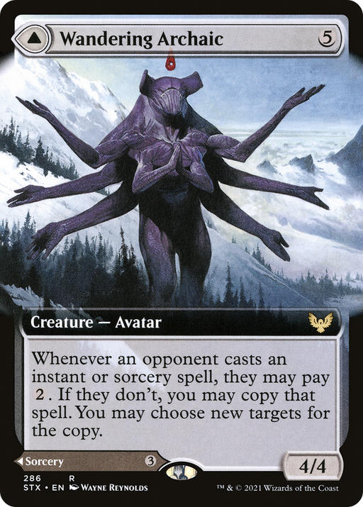 Wandering Archaic (STX-286) [Strixhaven: School of Mages] (Extended Art) MTG Single Wizards of the Coast