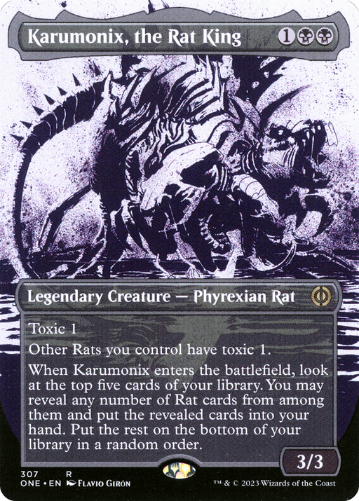 Karumonix, the Rat King (ONE-307) [Phyrexia: All Will Be One] (Showcase) (Borderless) MTG Single Wizards of the Coast