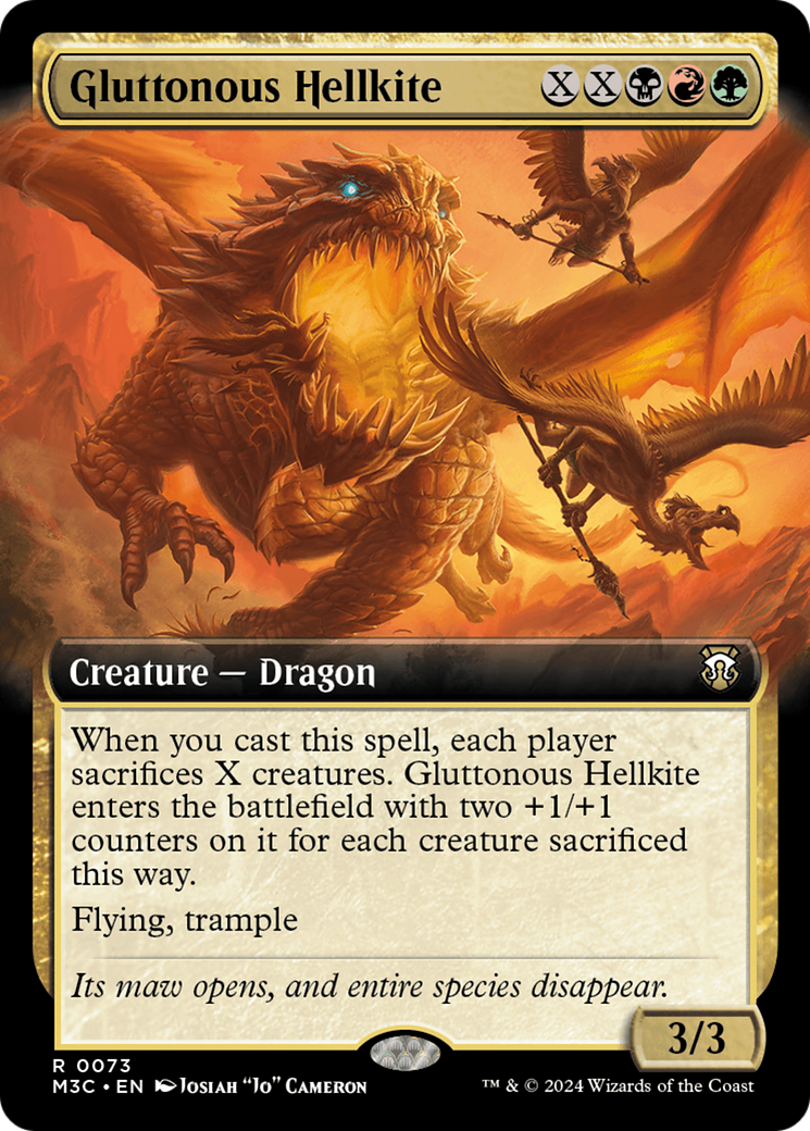Gluttonous Hellkite (M3C-073) [Modern Horizons 3 Commander] (Extended Art) MTG Single Wizards of the Coast