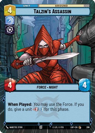 Talzin's Assassin (Hyperspace) (299) [Legends of the Force] Star Wars: Unlimited Single Disney