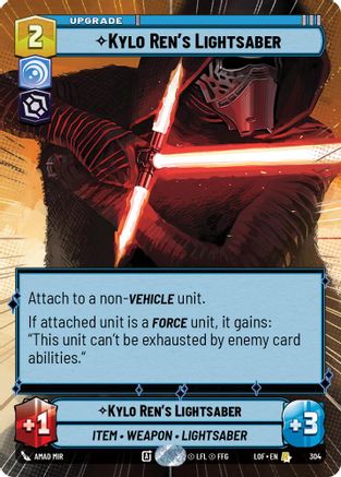 Kylo Ren's Lightsaber (Hyperspace) (304) [Legends of the Force] Star Wars: Unlimited Single Disney