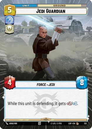 Jedi Guardian (Hyperspace) (313) [Legends of the Force] Star Wars: Unlimited Single Disney