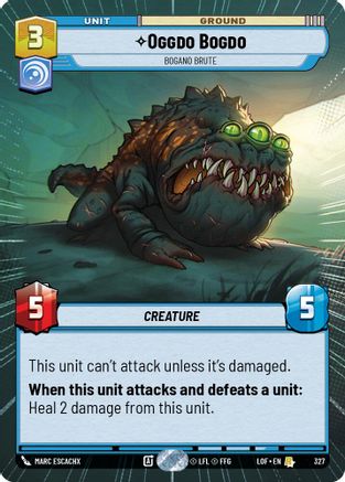 Oggdo Bogdo - Bogano Brute (Hyperspace) (327) [Legends of the Force] Star Wars: Unlimited Single Disney