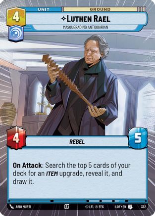 Luthen Rael - Masquerading Antiquarian (Hyperspace) (332) [Legends of the Force] Star Wars: Unlimited Single Disney