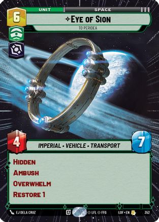 Eye of Sion - To Peridea (Hyperspace) (352) [Legends of the Force] Star Wars: Unlimited Single Disney