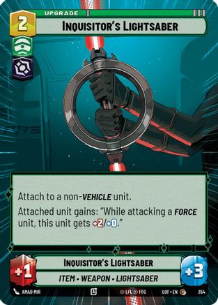 Inquisitor's Lightsaber (Hyperspace) (354) [Legends of the Force] Star Wars: Unlimited Single Disney
