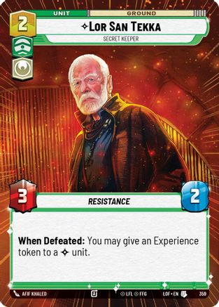Lor San Tekka - Secret Keeper (Hyperspace) (359) [Legends of the Force] Star Wars: Unlimited Single Disney