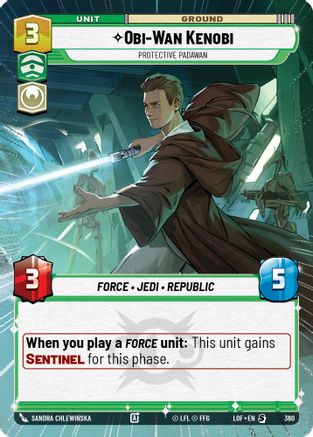 Obi-Wan Kenobi - Protective Padawan (Hyperspace) (360) [Legends of the Force] Star Wars: Unlimited Single Disney