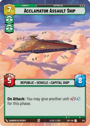 Acclamator Assault Ship (Hyperspace) (370) [Legends of the Force] Star Wars: Unlimited Single Disney