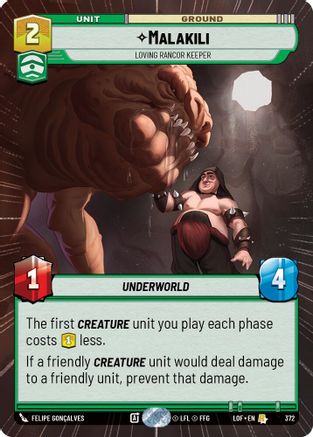 Malakili - Loving Rancor Keeper (Hyperspace) (372) [Legends of the Force] Star Wars: Unlimited Single Disney